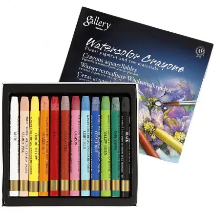Gallery Aquarell, assortierte Farben, L: 9,3 cm, 12 Stk./1 Pkg.