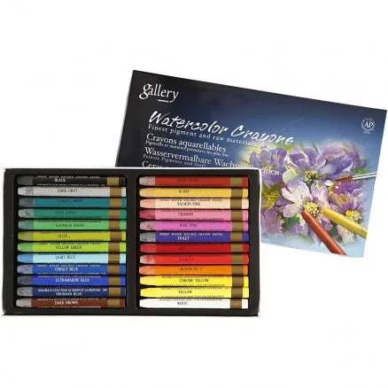 Gallery Aquarell, assortierte Farben, L: 9,3 cm, 24 Stk./ 1 Pkg.