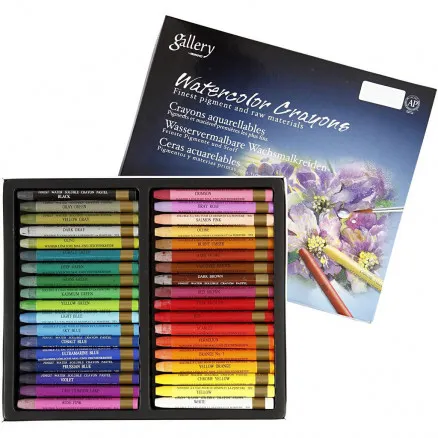 Gallery Aquarell, assortierte Farben, L: 9,3 cm, 36 Stk./1 Pkg.